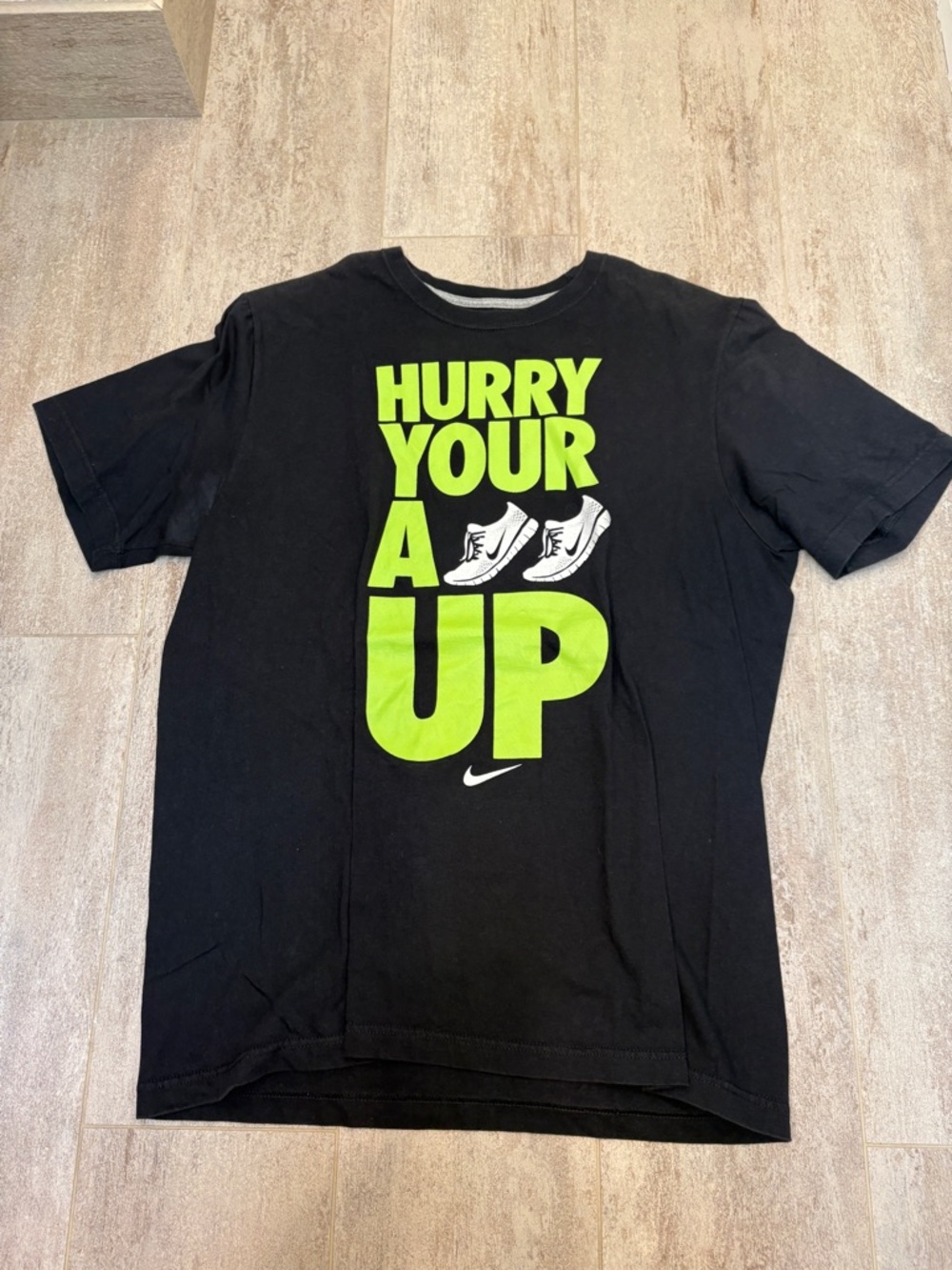 Nike Black Tee with Neon Green Graphic